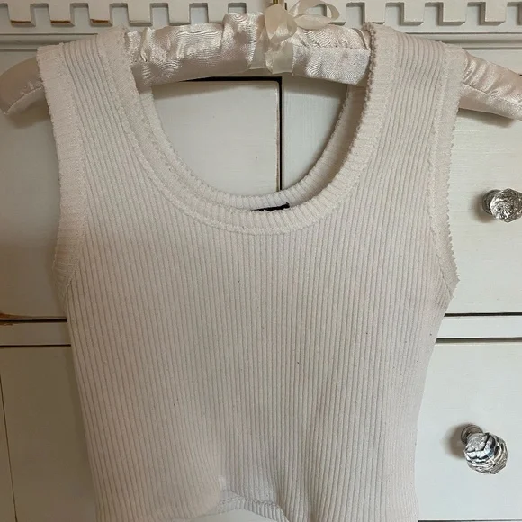 Cotton Candy LA Ribbed White Tank Top - Picture 2 of 3